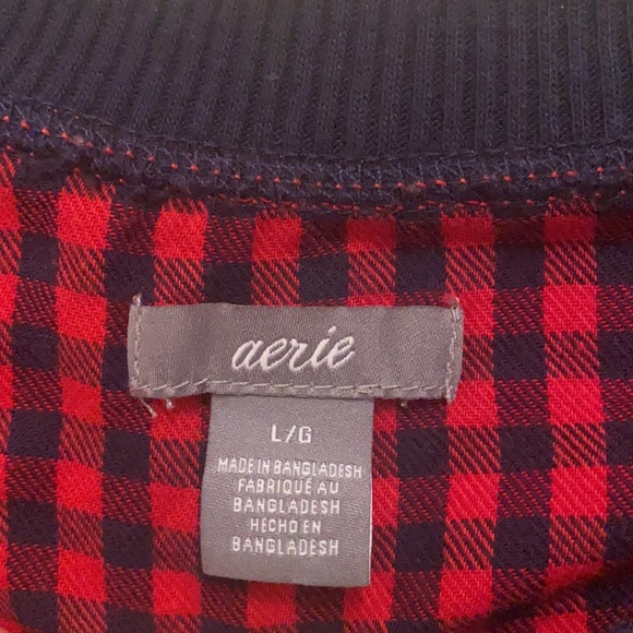Aerie Red and Blue Flannel Checked Top - Picture 2 of 3
